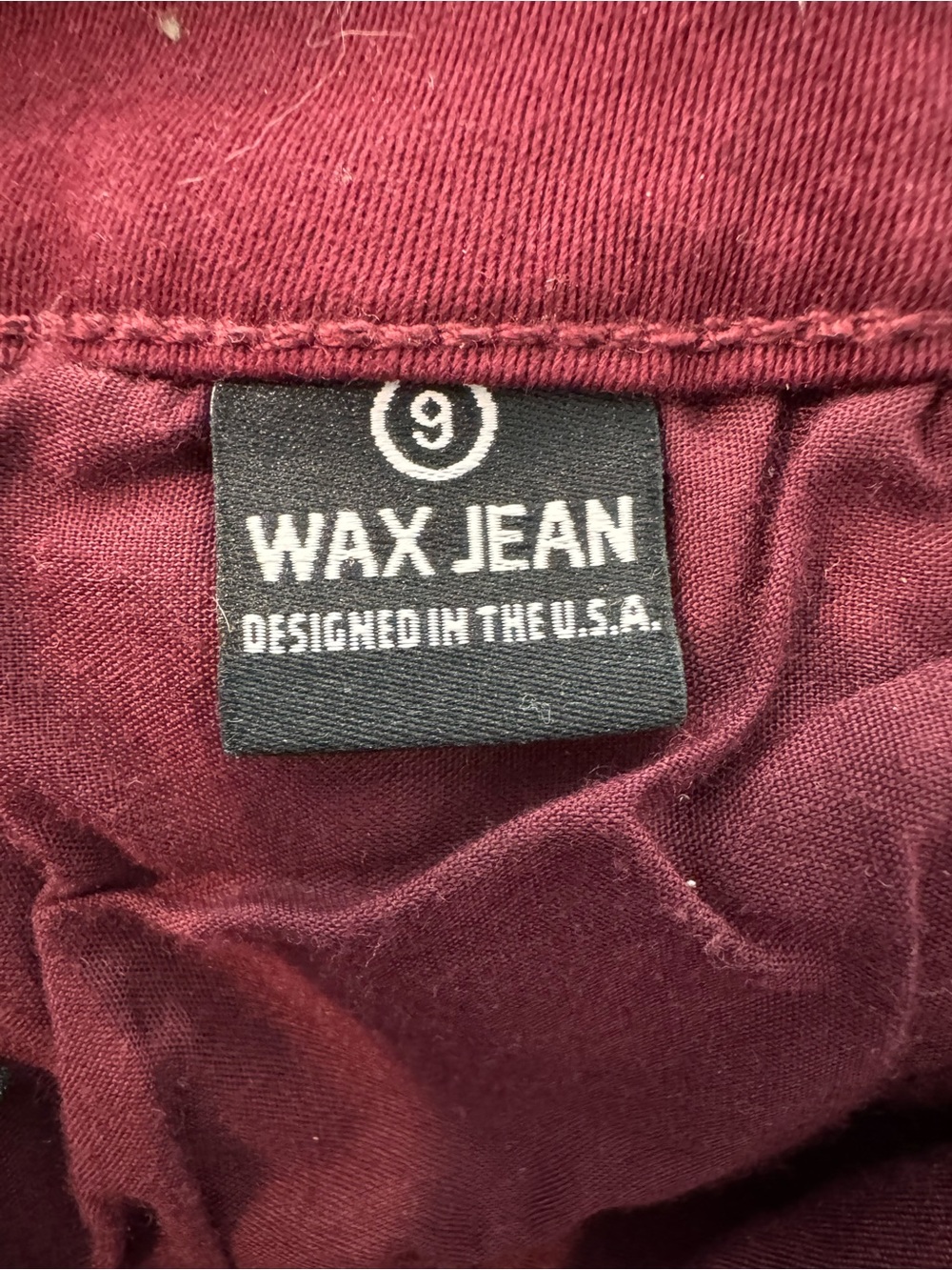 Wax Jean Burgundy Premium Skinny Twill Cargo Pants Size 9 - Picture 5 of 5